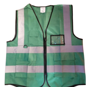Reflective Safety Vest-Green, Multi-Pocket